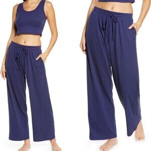 Nordstrom Socialite Wide Leg Blue Pants Loungewear Size‎ Small 2020 Navy Blue S